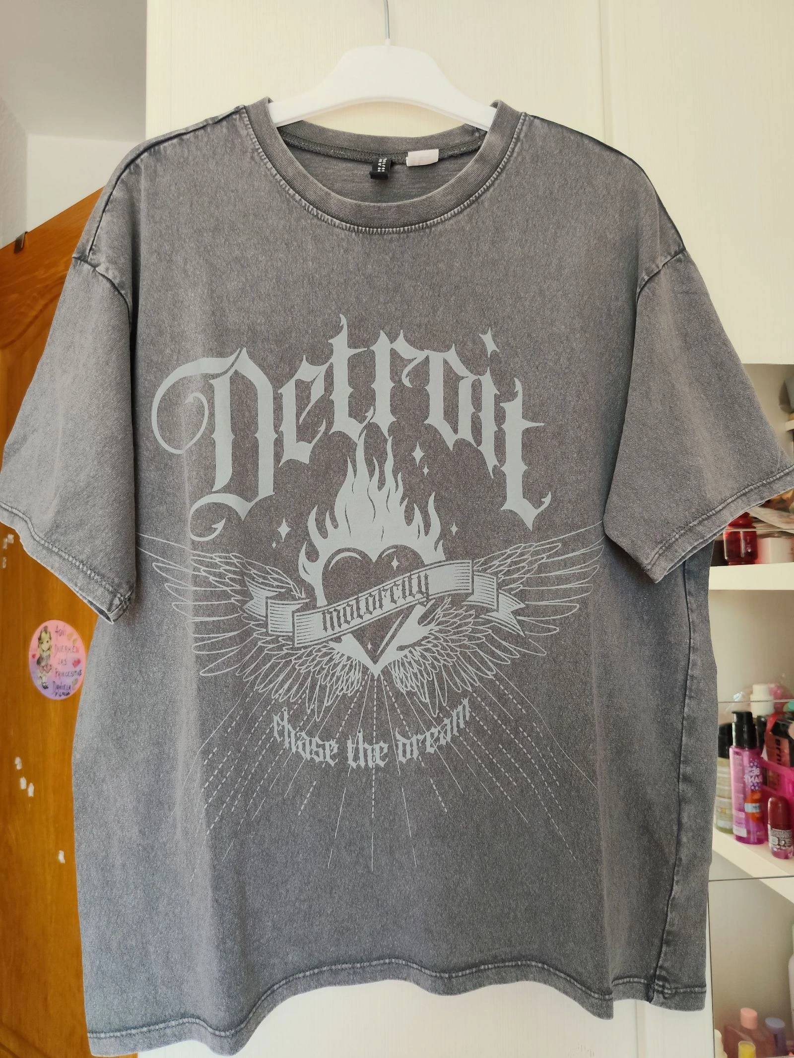 Camiseta Oversize Detroit H&M Talla S